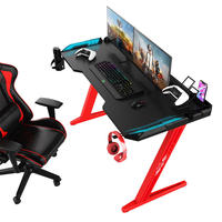 WSX8003 bureau de gamer e-sports noir Cool, bureau de fabricant, bureau d'angle debout, grand bureau de jeu, table d'ordinateur