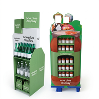 Étagère de présentation de boissons en carton ondulé écologique, support de bouteilles de bière et de soda sur pied