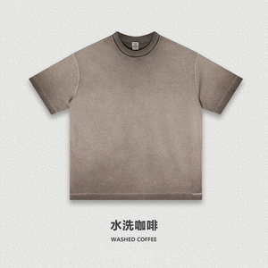 เสื้อยืดคอกลมแขนสั้นผู้ชาย ผ้าคอตตอนเจอร์ซีย์ 100% ทรงปกติ สไตล์ลำลอง สีคอฟฟี่วอช - Product Image 1