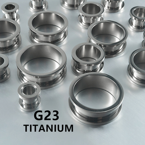 YICAI G23 Solid Titanium Screw Fit Expander Maca Orelha Flesh Túneis <span class=keywords><strong>Plugs</strong></span> Piercing <span class=keywords><strong>8</strong></span>-25MM Ear Gauges Túneis de Ouvido - Product Image 1