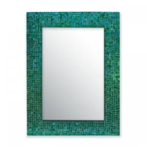 Persegi Panjang Kresek Buatan Tangan Panjang Penuh Desain Dinding Cermin, Cermin Rias Bingkai Mozaik Kaca Cermin