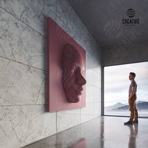 Letrero de Pared Hecho a Mano con Forma de Cara Ondulada, Arte Popular Grabado en Madera Maciza, Personalizable para Espacios Comerciales - Product Image 2