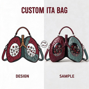 Sac Messager Gothique Personnalisé en Cuir PU avec Motif Cartoon, Fermeture à Rabat, Sac Bandoulière pour Femme - Product Image 1