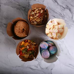 SenAng05 Ciotola per Pasta in Carta Kraft Ecologica Personalizzabile Best Seller Stile Cartella Goffrata Capacità 24 Once per Sushi e Riso - Product Image 4