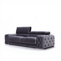 Ensemble de canapés en velours de luxe de conception italienne, Chesterfield capitonné, canapé sectionnel moderne en tissu pour villa et hôtel