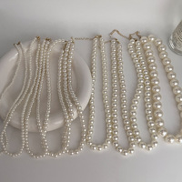 14 12 10mm Vintage Simple Imitation Perle Chaîne Colliers Femme Fille Collier Ras Du Cou Clavicule Banquet Bijoux De Fête De Mariage