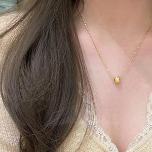 Collar de Plata Pura S925 con Mariposa Cepillada y Microperlas Vintage, Diseño Personalizado de Lujo Ligero y a la Moda - Product Image 4