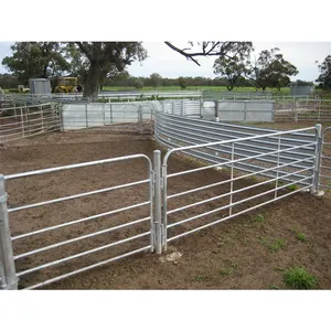 Panneaux de clôture de cour de cheval de ferme de bétail de corral de stylo rond en métal galvanisé résistant portatif de 12 pieds