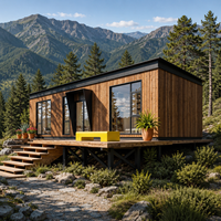 Maison modulaire préfabriquée en acier de 20 pieds, design plat, avec murs isolés, assemblage rapide pour jardin, complexe hôtelier et projets.