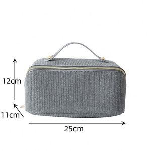 Sac de maquillage portable coréen BSCI pour femmes, grande capacité, imperméable, brillant, trousse de toilette portable, cosmétiques de voyage - Product Image 5