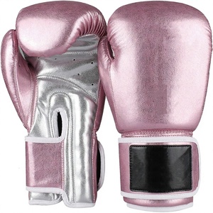 ถุงมือชกมวยหนัง PU สีชมพู แบบเต็มนิ้ว ปิดด้วยสายรัด ระบายอากาศได้ดี กันลื่น กันน้ำ อุปกรณ์ฝึกซ้อมสำหรับผู้ใหญ่ อายุ 14 ปีขึ้นไป ใช้ได้ทั้งชายและหญิง - Product Image 1