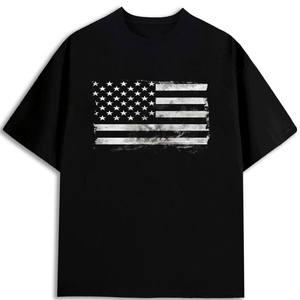 Camiseta de Hombre con Bandera Americana, 100% Algodón, 180 g/m², Corte Regular, Cuello Redondo - Product Image 1