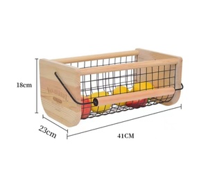Panier de rangement en bois Panier de récolte <span class=keywords><strong>du</strong></span> <span class=keywords><strong>jardinier</strong></span> Articles divers en fer pour fruits et légumes Jardin d'œufs - Product Image 2