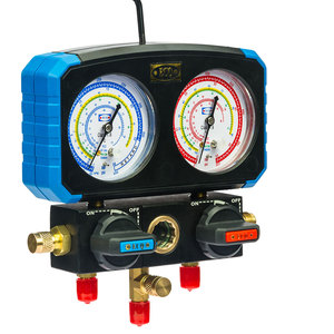 R22 R134A R404A R410A एल्यूमीनियम प्रशीतन डबल कई गुना गेज सेट के साथ वाल्व - Product Image 3