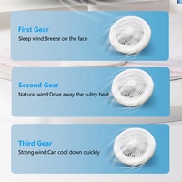 Kit de ventilateur de plafond intérieur avec lumière LED, moteur AC, 3 vitesses, douille E27, 30W, dimmable, 3 couleurs réglables, lampe ventilateur pour chambre à coucher