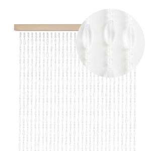 Moustiquaire transparente à perles 120x230cm en PVC avec franges perlées anti-insectes - Product Image 1