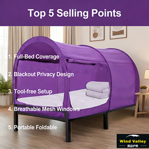 Tente de camping automatique Wind Valley Dream à toit monocouche, imperméable, quatre saisons, portable, avec structure en acier, taille double - Product Image 1