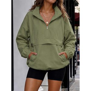 Veste coupe-vent légère à capuche et fermeture éclair quart de tour pour femme, imperméable, vêtements de randonnée en plein air - Product Image 4