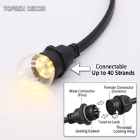 Guirlandes lumineuses étanches IP65 avec ampoules LED en plastique incassable, connectables pour les fêtes, les festivals et les jardins