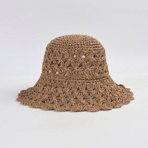 Nuevo Sombrero de Paja Hueco de Verano para Mujer, Sombrero de Playa con Ala Ancha para Protección Solar - Product Image 3