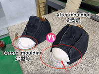 Machine de moulage et de pose de embouts pour chaussures de sport en cuir, à deux froids et deux chauds