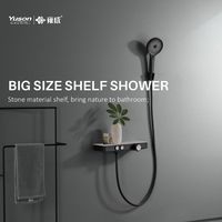 YUSON YS34098-K1 Mat noir salle de bains douche set robinet thermostatique de douche kit pour salle de bains