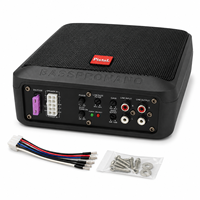 Subwoofer de voiture actif ultra compact 200W Max 100W RMS 12V avec entrée ligne, filtre passe-bas, amplification des basses et télécommande