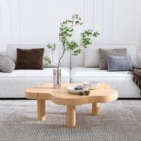 Table basse WANEMI de style nordique moderne, petite, réglable, en bois, inspirée des nuages, avec un design créatif pour le salon