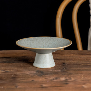 طبق معجنات من السيراميك طويل القامة على الطراز الياباني طراز صيني طبق فواكه مجففة بسيط رائع أطباق كيك للشاي والوجبات الخفيفة المنزلية - Product Image 6