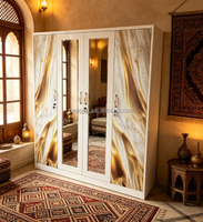 Armoire à portes battantes en acier à 4 portes avec serrure, armoire de dressing moderne minimaliste en acier, armoire de rangement pour employés, dortoir, appartement