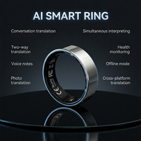 KI-Ring für Notizen mit Sprachaufzeichnung und Transkription, App für Android und iOS, Wasserdichter Smarter Ring