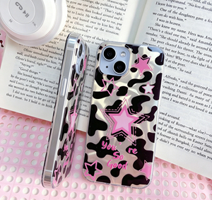 <span class=keywords><strong>Coque</strong></span> <span class=keywords><strong>de</strong></span> <span class=keywords><strong>téléphone</strong></span> mignonne 'You're so Good' avec étoiles roses et imprimé vache noire, compatible avec iPhone 13/14/15, <span class=keywords><strong>coque</strong></span> <span class=keywords><strong>Kawaii</strong></span> pour filles tendance - Product Image 5