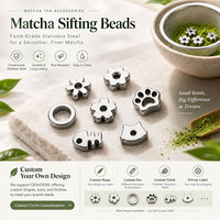 Perles filtrantes à matcha en métal 304 de qualité supérieure, agitateurs de poudre de thé lisses, solution personnalisée