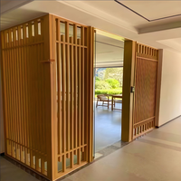 Partition Wall Chinese Ancient Style Louver Aluminum Alloy Folding Screen Panel Rectangular Arch for Villa & Hotel