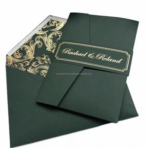 Invitation de mariage ou d'anniversaire personnalisée en acrylique transparent avec estampage à chaud doré, dossier haut de gamme, Saint-Valentin, Nouvel An, Pâques - Product Image 1