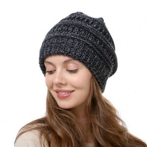 Label Customized Winter Thick Solid Skiing <b>Beanies</b> Warm Soft Stretch Cable Knit Women Skully <b>Beanie</b> <b>Hats</b> - Product Image 4