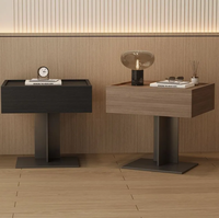Nouvelle table de chevet en bois massif avec 2 tiroirs, style élégant et luxueux, meuble de rangement pour la maison, style simple