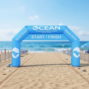 Arche publicitaire gonflable bleue sur mesure de 6 m <span class=keywords><strong>pour</strong></span> événements sportifs, ligne de <span class=keywords><strong>d</strong></span>épart, marathon, triathlon – Offre spéciale - Product Image 4