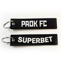 Porte-clés brodé avec logo personnalisé, prix d'usine, faible MOQ, porte-clés tissé avec lettres pour cadeaux promotionnels, Jet Tag