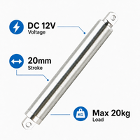 Actionneur linéaire 12V 16mm, course 10-100mm, haute poussée 200N, moteur électrique DC robuste, micro-moteur puissant pour mini-ventilateur
