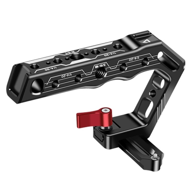 Multi-Function Top Handle for Camera Cage - Metal Kettle-Style Grip with Cage Slide & Cold Shoe Mount Universal DSLR Accessory