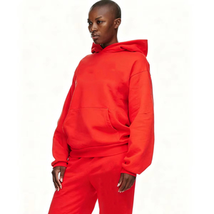 Heavyweight pullover hoodie oversized loose-fitting drop-shoulder <b>streetwear</b> unisex puff print cobweb clothing manufacturers - Product Image 1