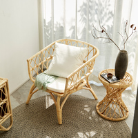 Table d'appoint ronde en rotin naturel tissé à la main de haute qualité, best-seller