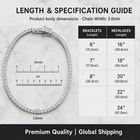 LEPAI Colliers de mode, Vente directe usine, Chaîne tennis en moissanite en argent sterling S925 de 3 mm, Bracelet hip-hop à rangée unique, Bijoux