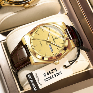 Poedagar vendita calda Casual in pelle orologio di lusso impermeabile luminoso orologio al quarzo per gli uomini - Product Image 2