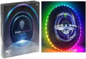 Lanceur de disques volants lumineux à LED phosphorescents, jouet de sport de plein air en plastique pour enfants - Product Image 2