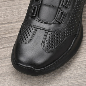 Men's Genuine Leather <b>Summer</b> Breathable Walking Shoes Round Toe Rubber Outsole EVA Midsole Buckle <b>Decoration</b> Solid Color - Product Image 4
