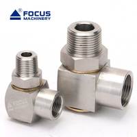 Raccord tournant hydraulique haute pression en acier inoxydable, raccord coudé pour machines de nettoyage Raccord rotatif