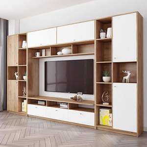 Meuble TV LED intelligent pour maison intelligente, design moderne et luxueux, support mural flottant en bois, système intégré pour salon et hôtel - Product Image 2