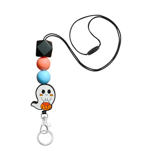 Nouveau collier citrouille en silicone pour Halloween, avec une boucle de sécurité détachable pour accrocher des cartes d'identité et des clés. - Product Image 2